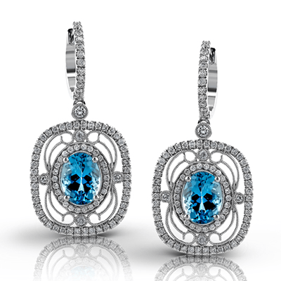 Color Earring in 18k Gold with Diamonds - Simon G. Jewelry