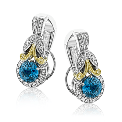 Color Earrings in 18K Gold with Diamonds - Simon G. Jewelry