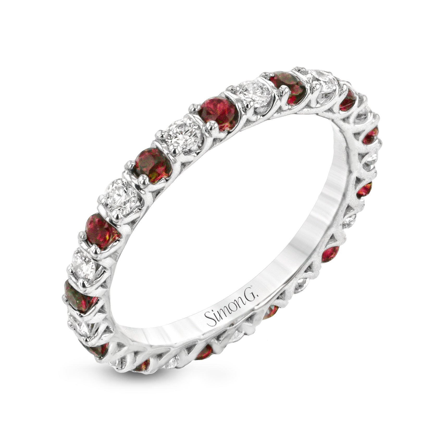 Color Gemstone & Diamond Eternity Band in 18k Gold - Simon G. Jewelry