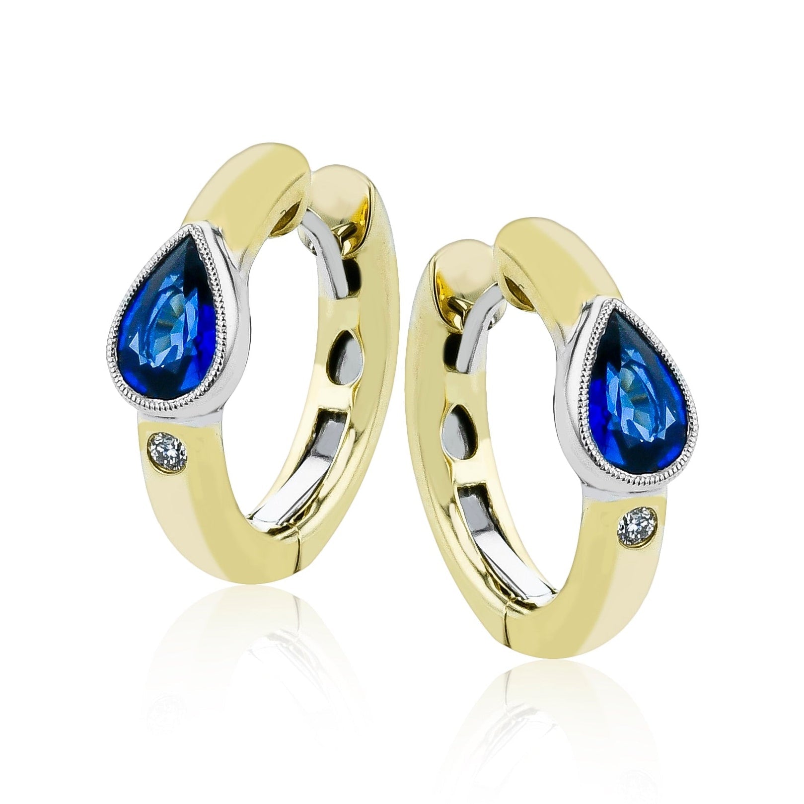 Color Gemstone Earrings in 18k Gold with Diamonds - Simon G. Jewelry