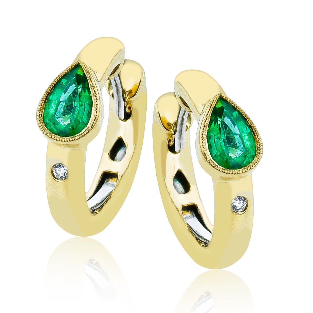 Color Gemstone Earrings in 18k Gold with Diamonds - Simon G. Jewelry