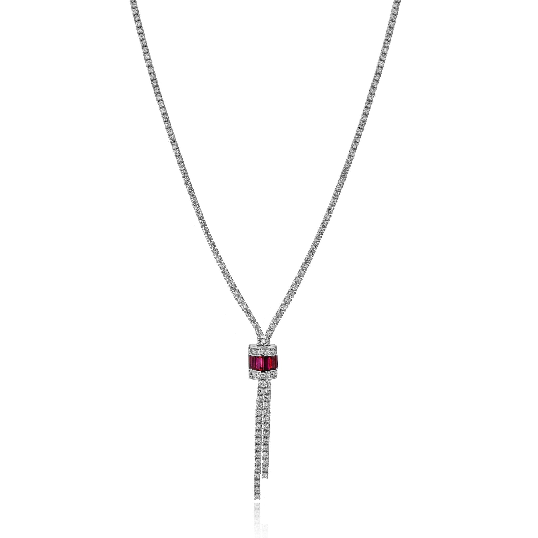 Color Necklace in 18k Gold with Diamonds - Simon G. Jewelry