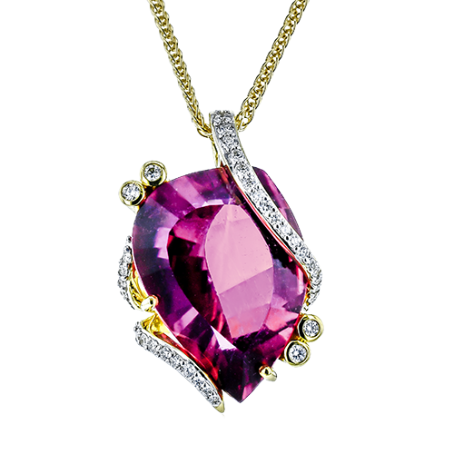 Color Pendant in 18k Gold with Diamonds - Simon G. Jewelry