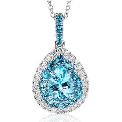 Color Pendant in 18k Gold with Diamonds - Simon G. Jewelry