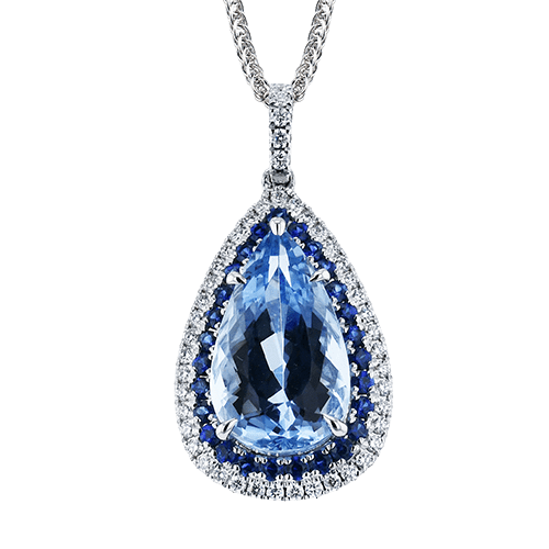 Color Pendant in 18k Gold with Diamonds - Simon G. Jewelry