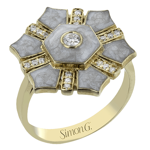 Color Ring in 14k Gold with Diamonds - Simon G. Jewelry