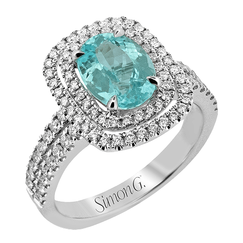 Color Ring in 18k Gold with Diamonds - Simon G. Jewelry