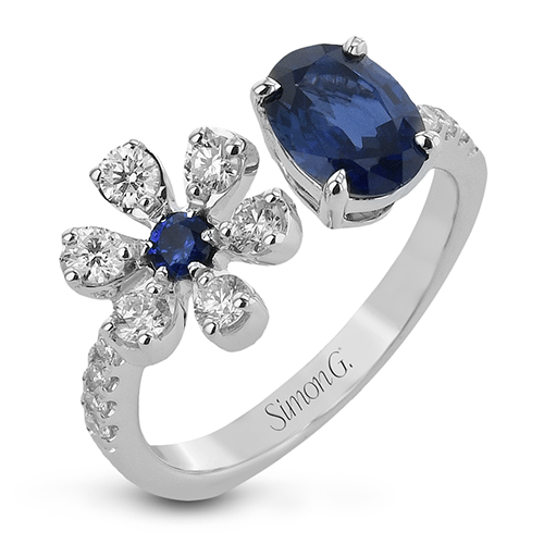Color Ring in 18k Gold with Diamonds - Simon G. Jewelry