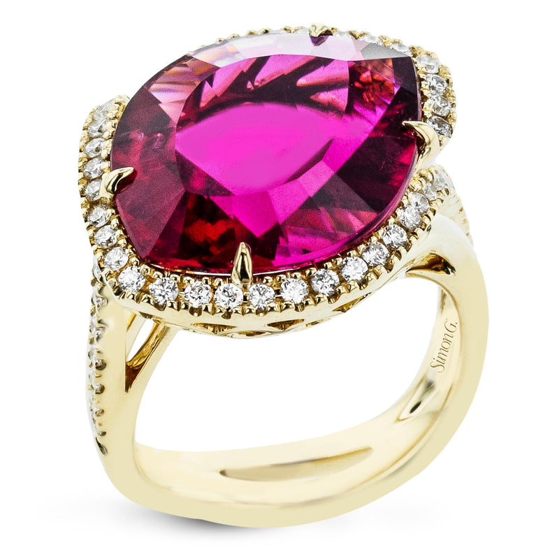 Color Ring in 18k Gold with Diamonds - Simon G. Jewelry