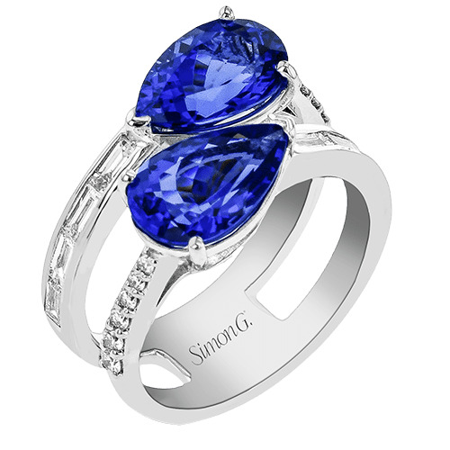Color Ring in 18k Gold with Diamonds - Simon G. Jewelry