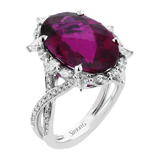Color Ring in 18k Gold with Diamonds - Simon G. Jewelry
