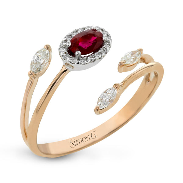 Color Ring in 18k Gold with Diamonds - Simon G. Jewelry