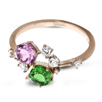 Color Ring in 18k Gold with Diamonds - Simon G. Jewelry