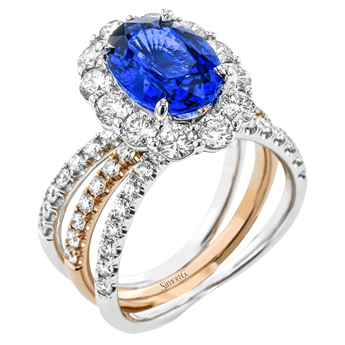 Color Ring in 18k Gold with Diamonds - Simon G. Jewelry