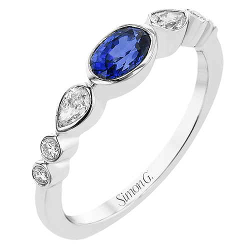 Color Ring in 18k Gold with Diamonds - Simon G. Jewelry