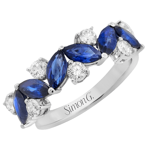 Color Ring in 18k Gold with Diamonds - Simon G. Jewelry