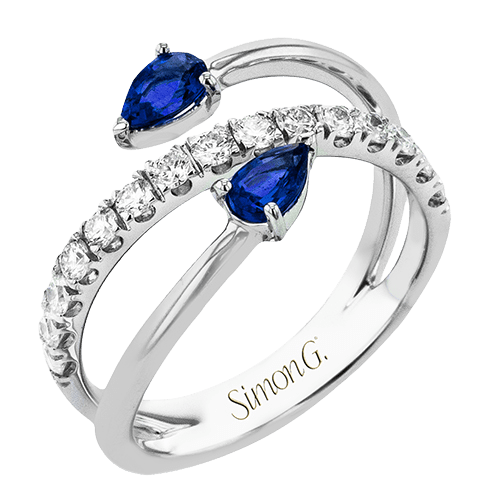 Color Ring in 18k Gold with Diamonds - Simon G. Jewelry