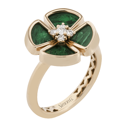 Color Ring in 18k Gold with Diamonds - Simon G. Jewelry