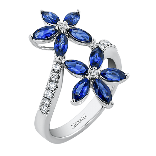 Color Ring in 18k Gold with Diamonds - Simon G. Jewelry