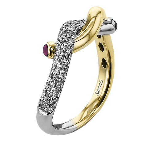 Color Ring in 18k Gold with Diamonds - Simon G. Jewelry