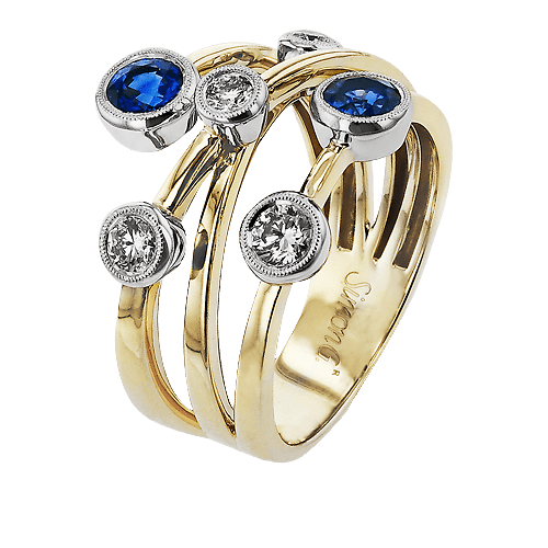 Color Ring in 18k Gold with Diamonds - Simon G. Jewelry