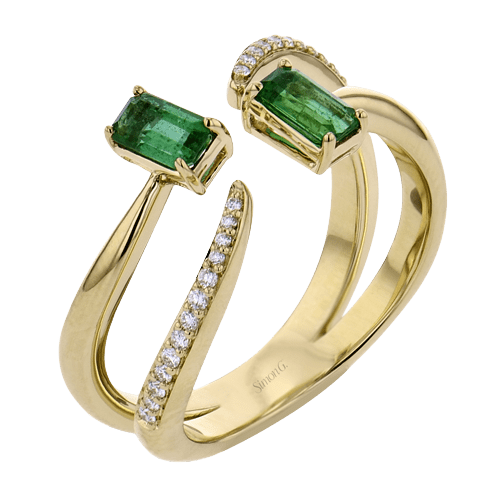 Color Ring in 18k Gold with Diamonds - Simon G. Jewelry