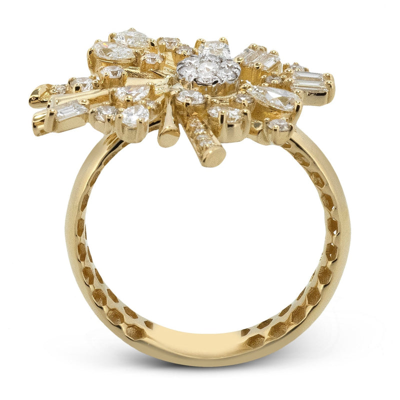 Cosmic Cluster Fashion Ring in 18k Gold with Diamonds - Simon G. Jewelry