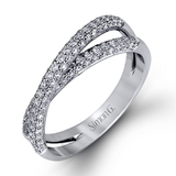 Criss - cross Wedding Band in 18k Gold with Diamonds - Simon G. Jewelry