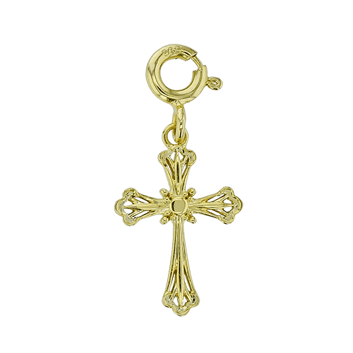 Cross Charm in 14k Gold - Simon G. Jewelry