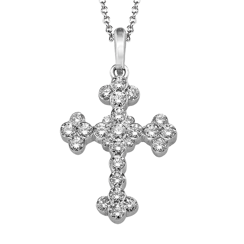 Cross Pendant in 18k Gold with Diamonds - Simon G. Jewelry