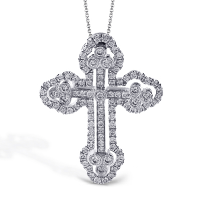 Cross Pendant in 18k Gold with Diamonds - Simon G. Jewelry