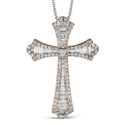 Cross Pendant in 18k Gold with Diamonds – Simon Jewelry
