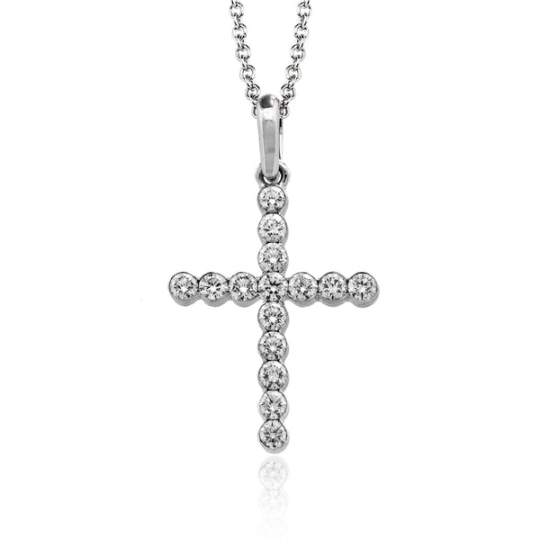 Cross Pendant in 18k Gold with Diamonds - Simon G. Jewelry