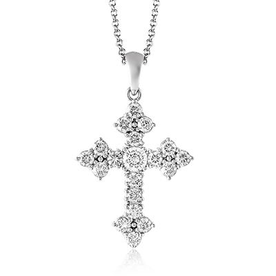 Cross Pendant in 18k Gold with Diamonds - Simon G. Jewelry