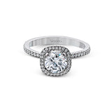 Cushion - Cut Halo Engagement Ring In 18k Gold With Diamonds - Simon G. Jewelry