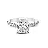 Cushion - Cut Hidden Halo Engagement Ring In 18k Gold With Diamonds - Simon G. Jewelry