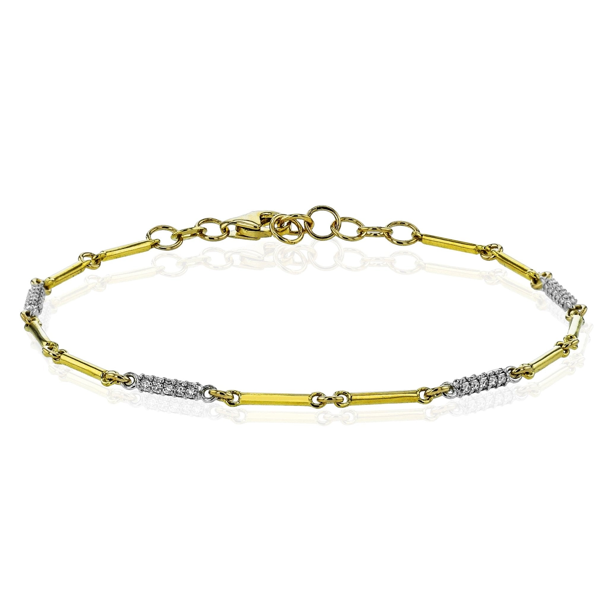 Diamond Bar Link Bracelet in 18k Gold with Diamonds - Simon G. Jewelry