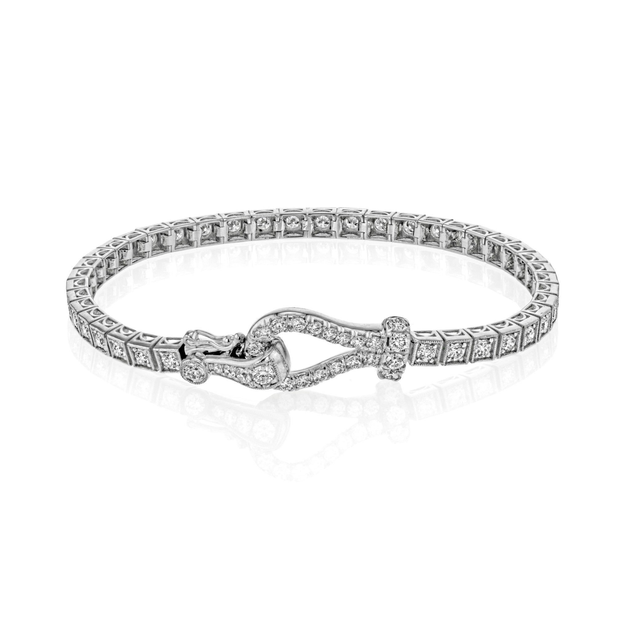 Diamond Buckle Bracelet - 3 Carats - Simon G. Jewelry
