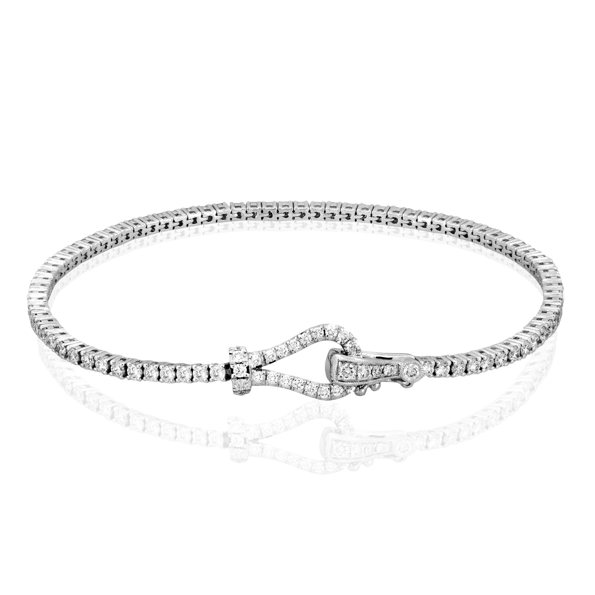 Diamond Buckle Bracelet in 18k gold - 2 Carats - Simon G. Jewelry