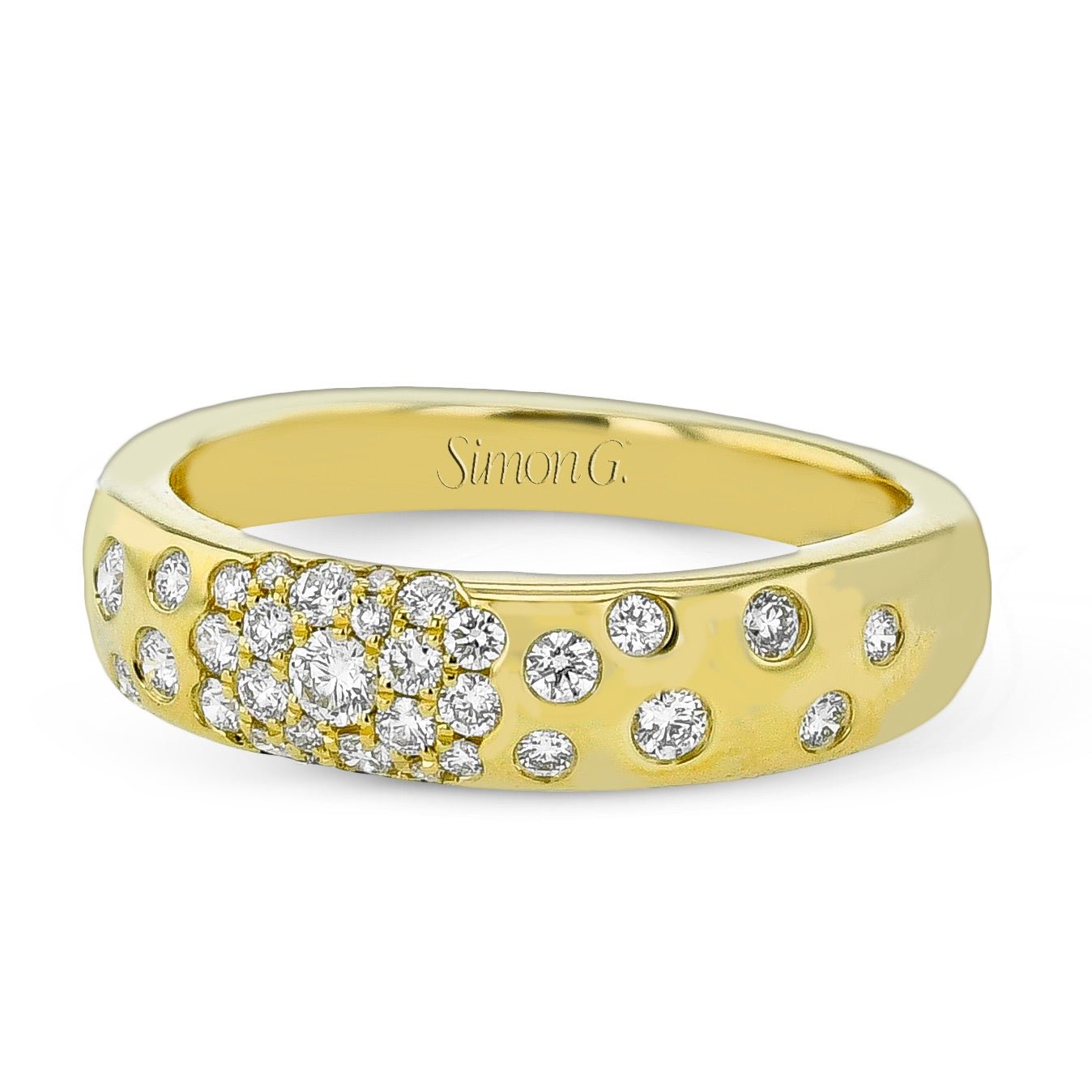 Diamond Cluster Ring in 18k Gold - Simon G. Jewelry
