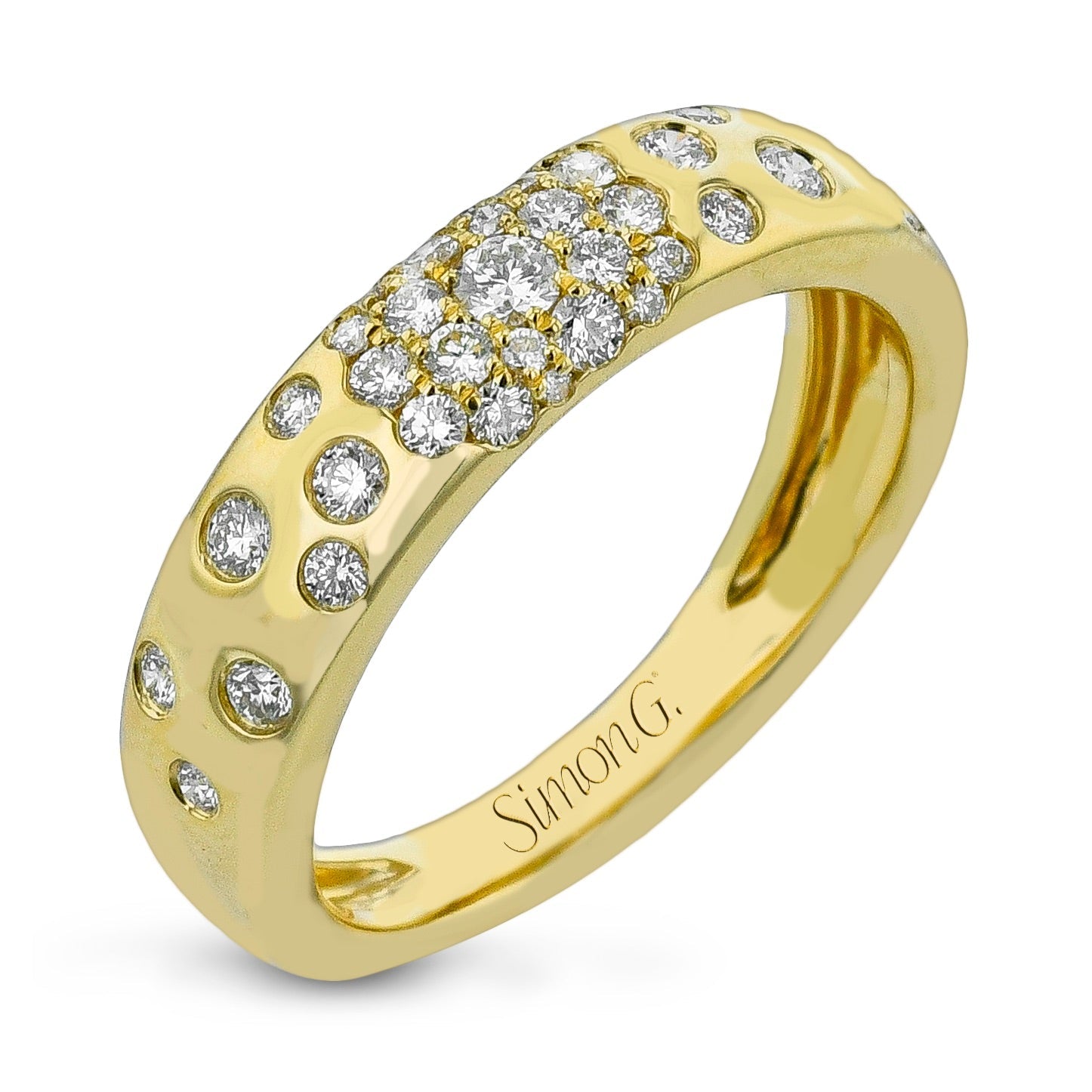 Diamond Cluster Ring in 18k Gold - Simon G. Jewelry