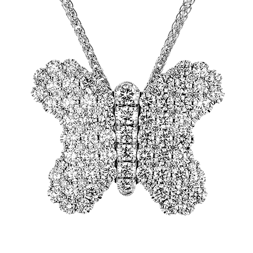 Diamond Encrusted Butterfly Pendant in 18k Gold - Simon G. Jewelry