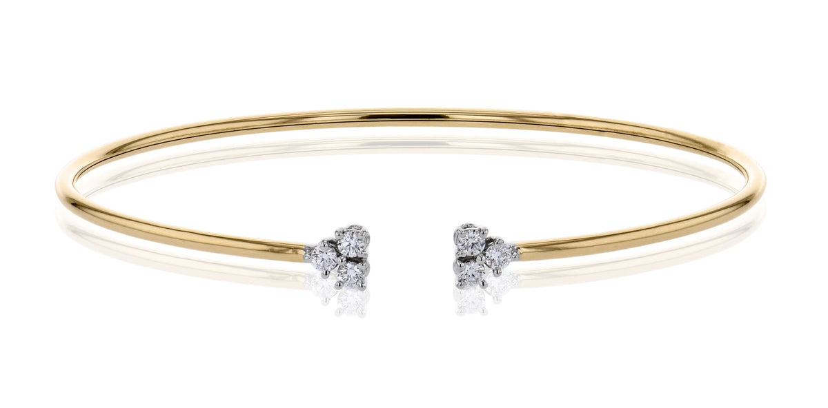 Diamond Open Cuff Bangle in 18k gold - Simon G. Jewelry