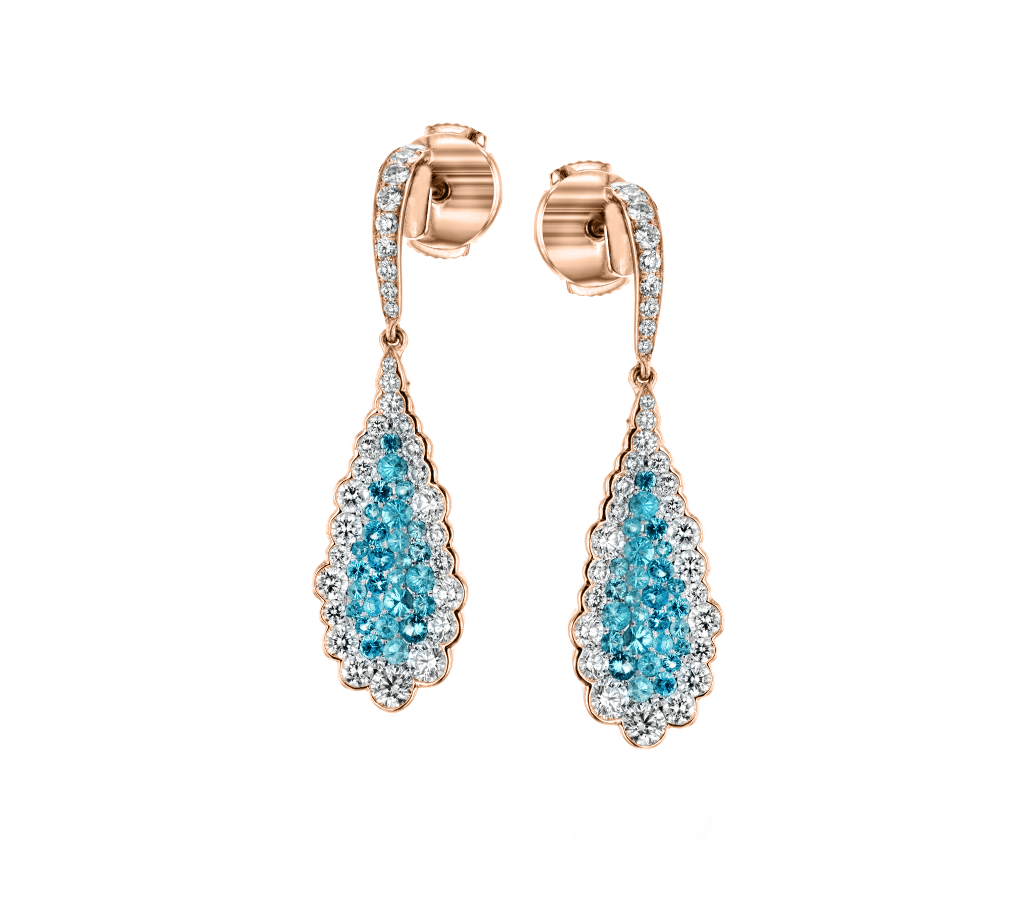Diamond & Paraiba Drop Earrings - Simon G. Jewelry