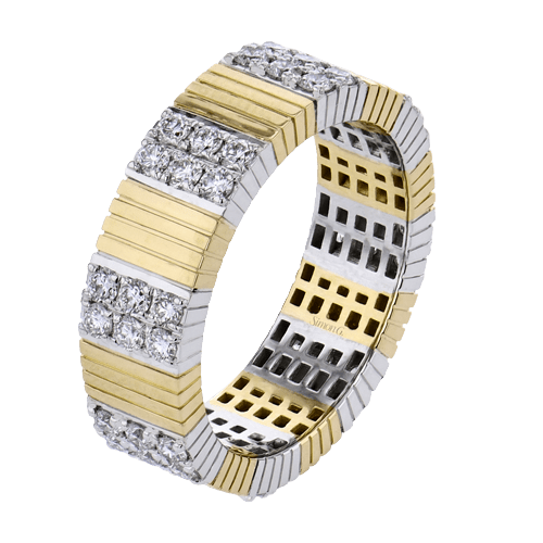 Diamond Ribbed Fashion Ring in 18k Gold - Simon G. Jewelry
