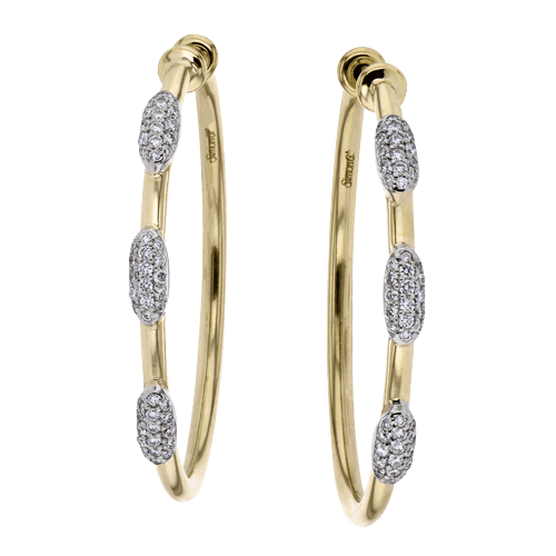 Diamond Station Hoop Earring - Simon G. Jewelry