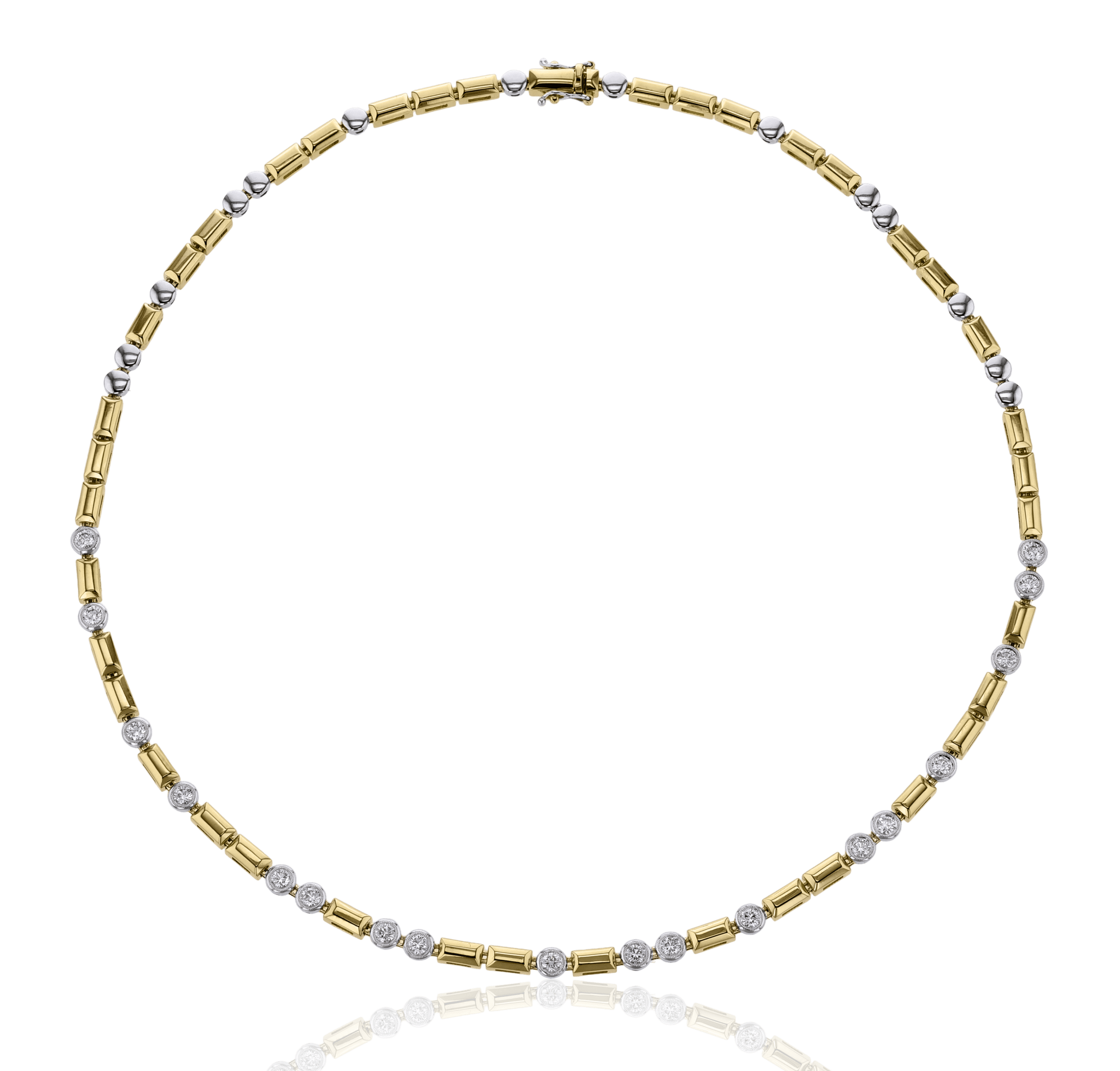 Diamond Station Link Necklace in 18k Gold - Simon G. Jewelry