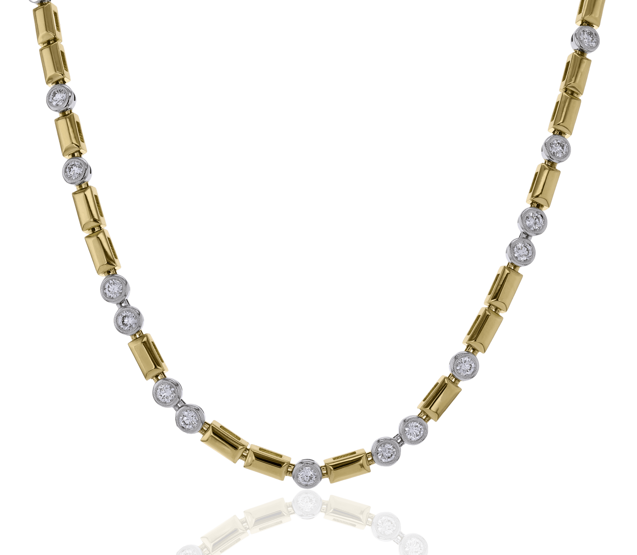 Diamond Station Link Necklace in 18k Gold - Simon G. Jewelry
