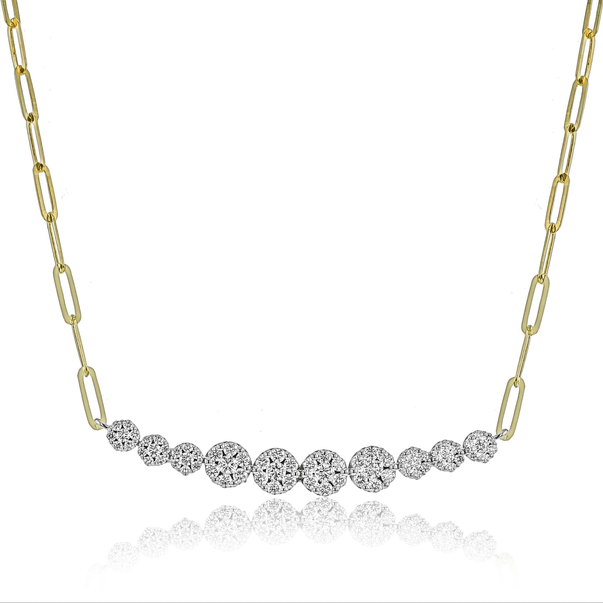 Diamond Station Necklace in 18k Gold with Diamonds - Simon G. Jewelry