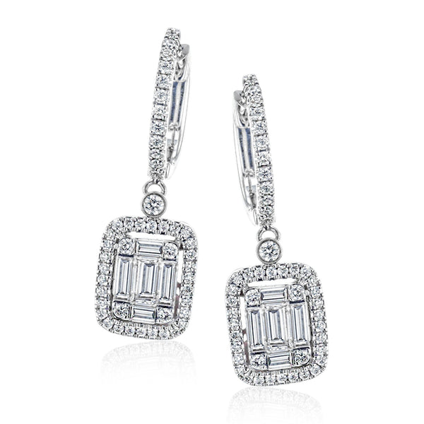 Drop Earrings in 18k Gold with Diamonds - Simon G. Jewelry